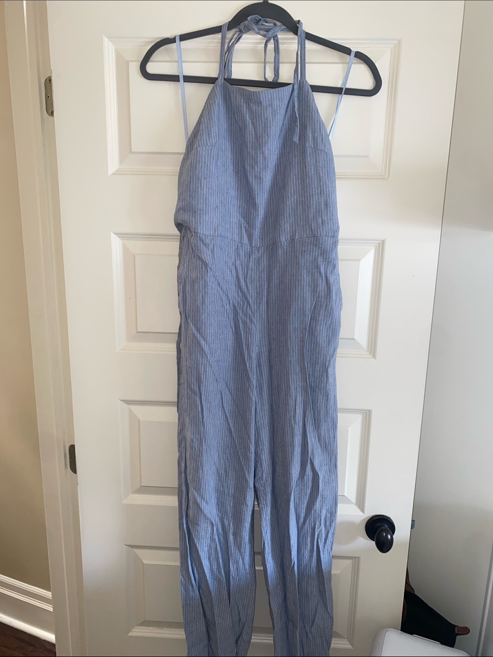 Club Monaco Blue Pinstriped Jumpsuit/romper